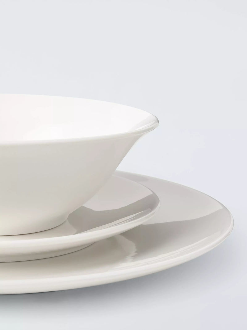 John Lewis 12 piece white porcelain dinnerware set, UK version