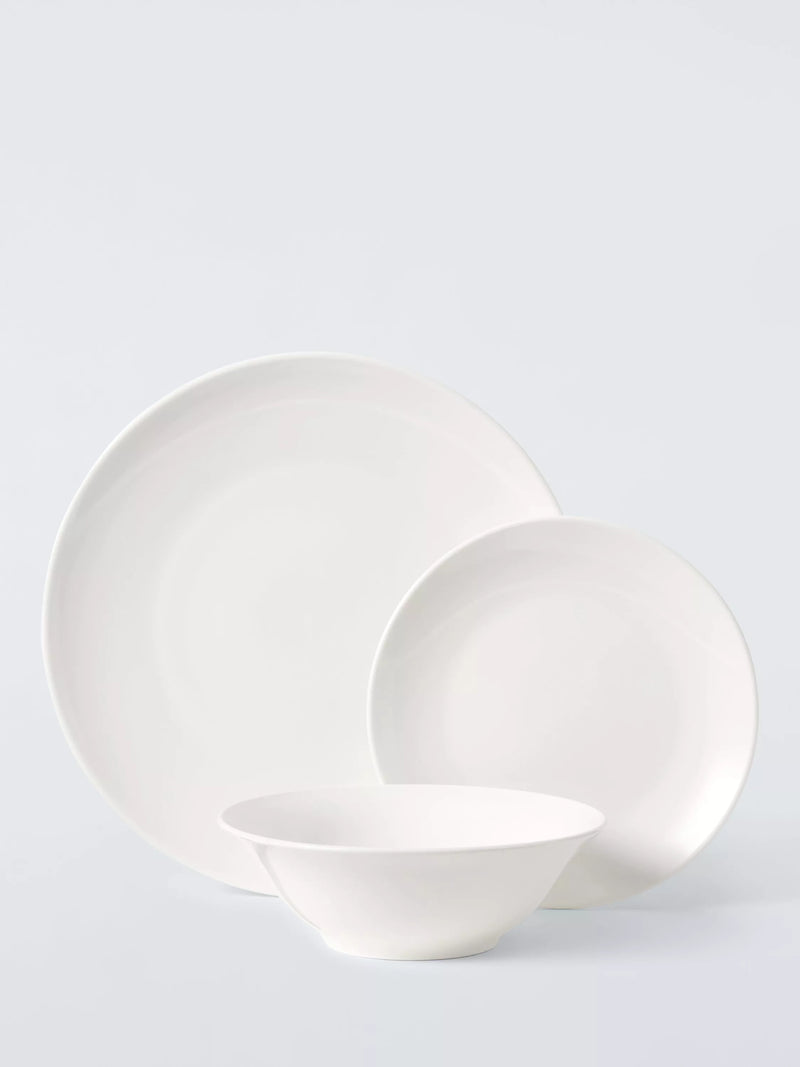 John Lewis 12 piece white porcelain dinnerware set, UK version