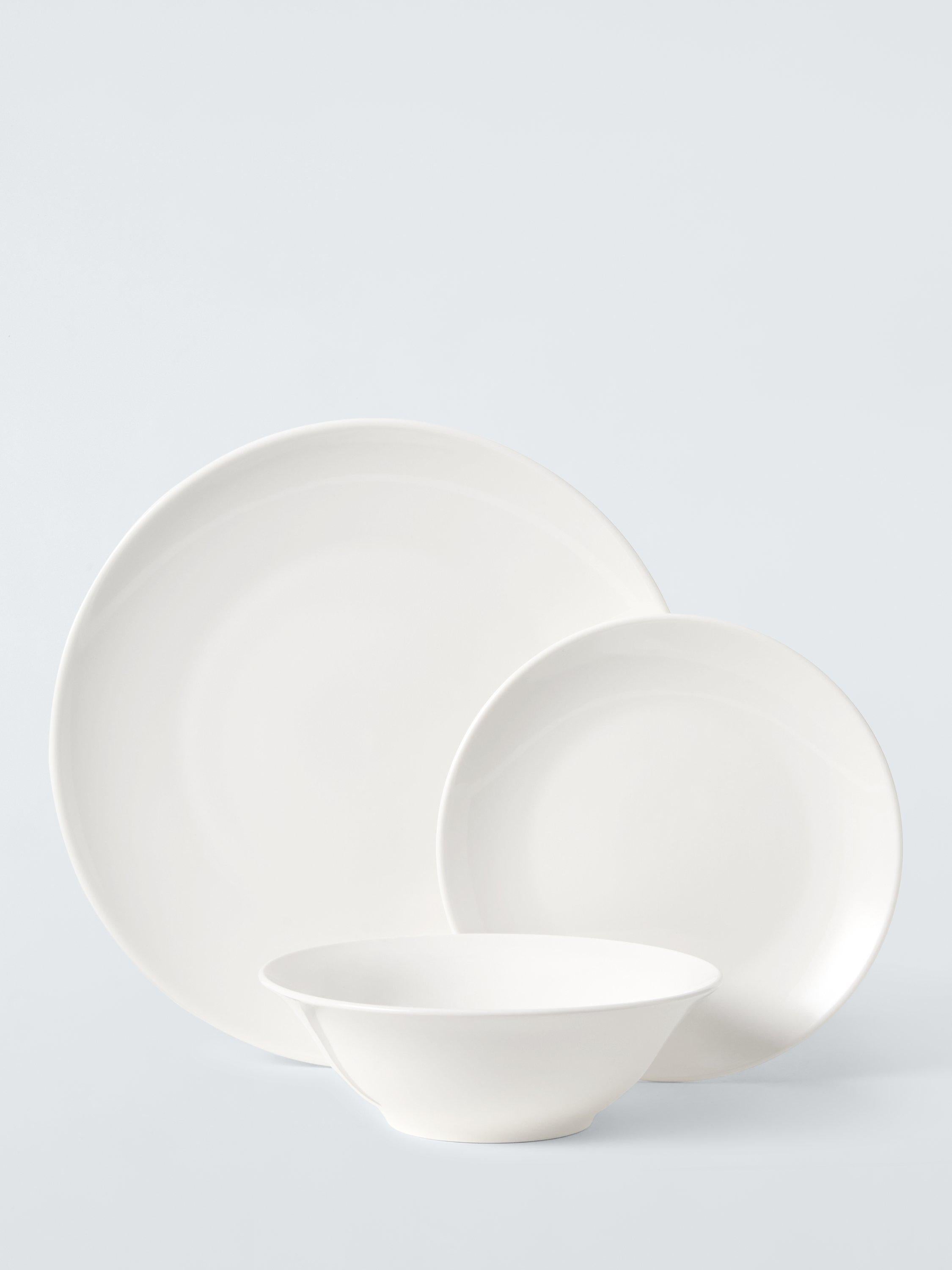 John Lewis 12 piece white porcelain dinnerware set, UK version