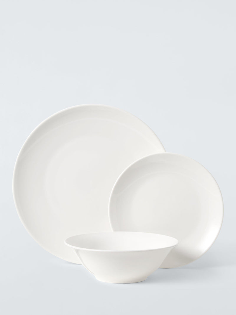John Lewis 12 piece white porcelain dinnerware set, UK version