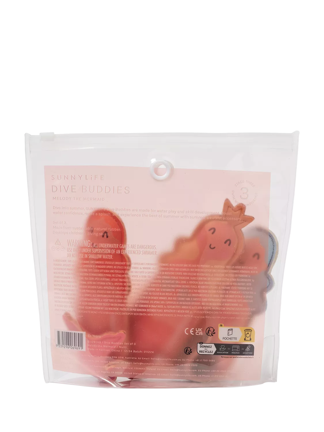 Sunnylife Melody the Mermaid dive buddies set of 3, imported from the UK