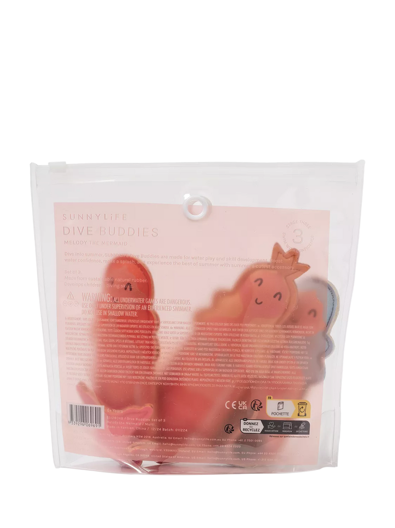 Sunnylife Melody the Mermaid dive buddies set of 3, imported from the UK