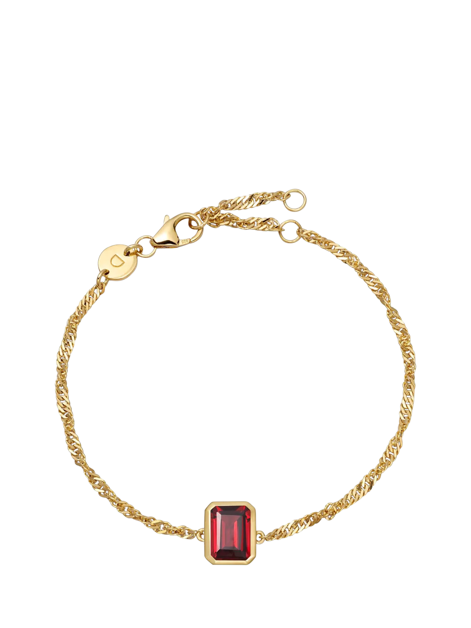 Daisy London garnet birthstone bracelet (British brand)