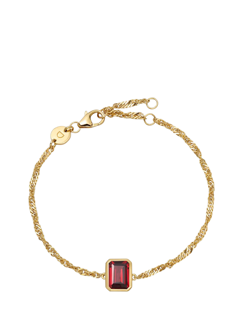Daisy London garnet birthstone bracelet (British brand)