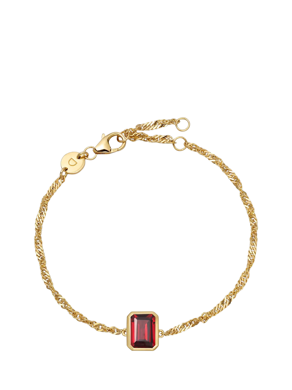 Daisy London garnet birthstone bracelet (British brand)