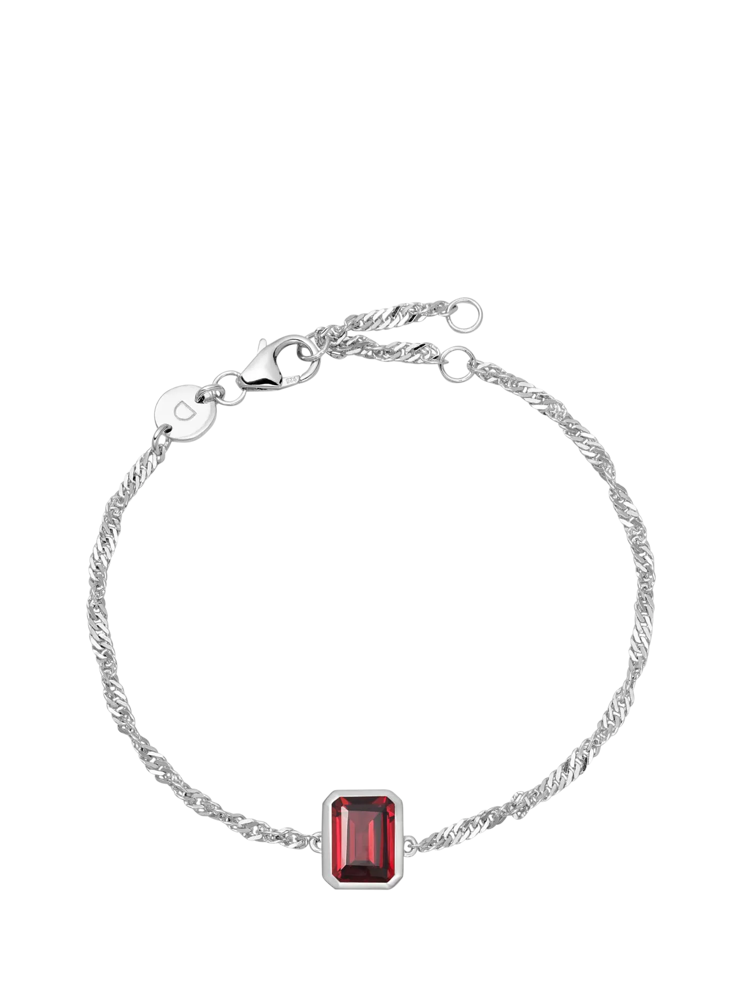 Daisy London January Garnet Birthstone Bracelet Gold Plated Sterling Silver