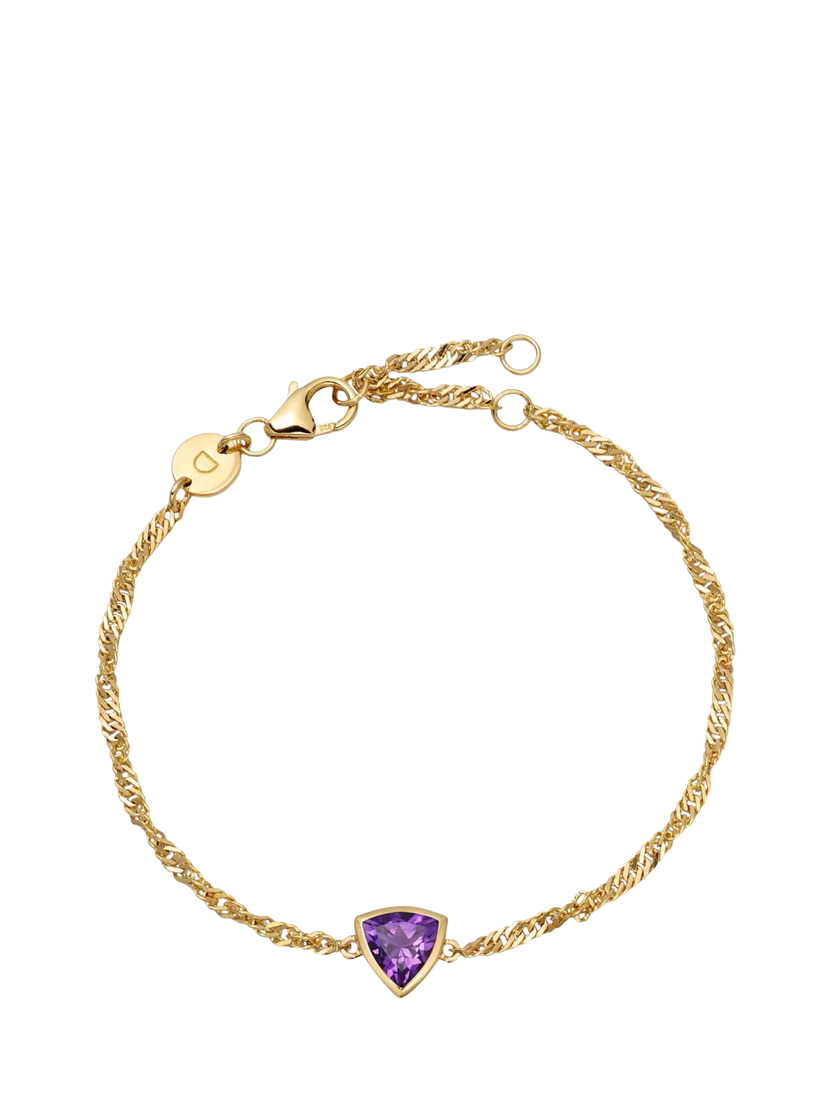 Daisy London gold plated amethyst birthstone bracelet (British brand)