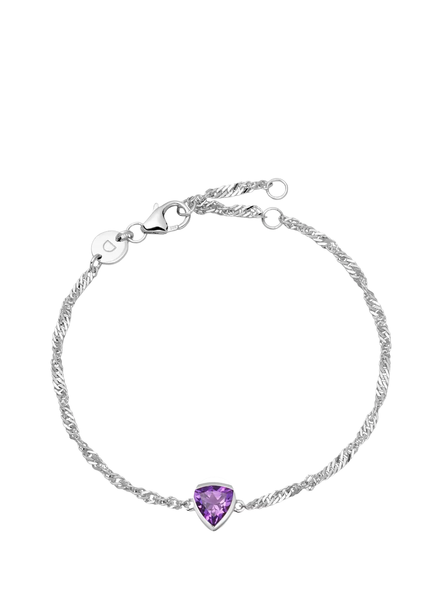 Daisy London Birthstone Bracelet February Amethyst