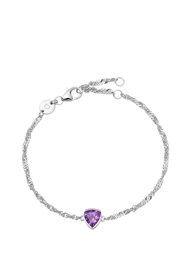 Daisy London Birthstone Bracelet February Amethyst
