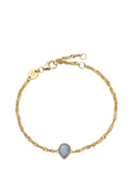 Daisy London birthstone bracelet with aquamarine stone, imported from the UK