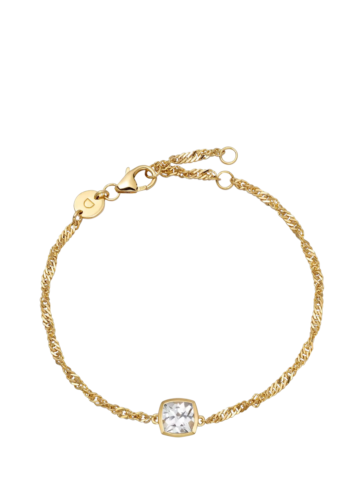 Daisy London Moonstone birthstone bracelet, gold plated (British brand)