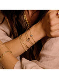 Daisy London Moonstone birthstone bracelet, gold plated (British brand)