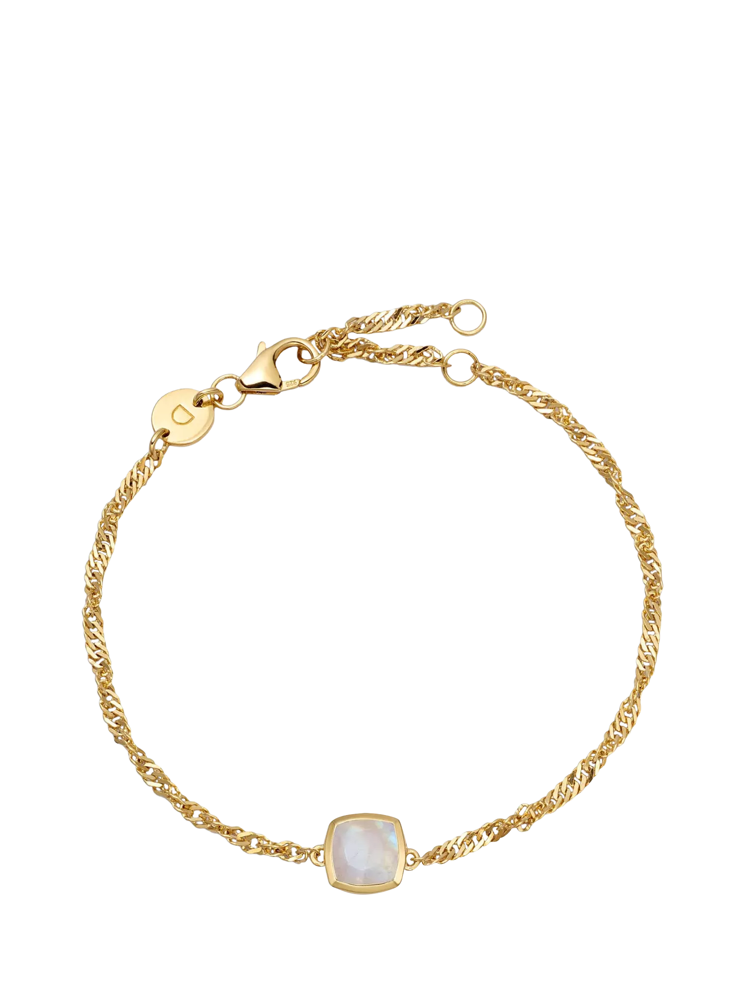 Daisy London White Topaz birthstone bracelet, imported from the UK
