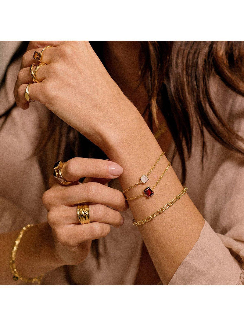 Daisy London White Topaz birthstone bracelet, imported from the UK
