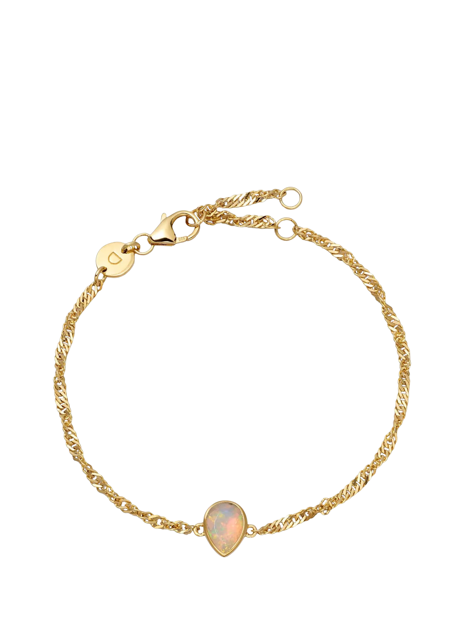 Daisy London birthstone bracelet October opal, imported from the UK