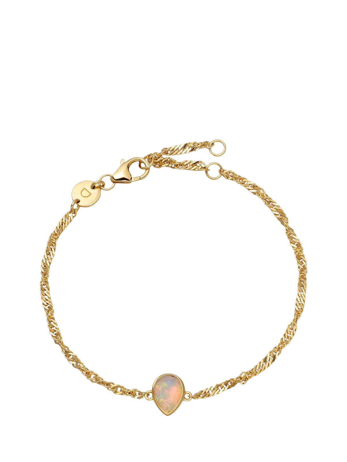 Daisy London birthstone bracelet October opal, imported from the UK
