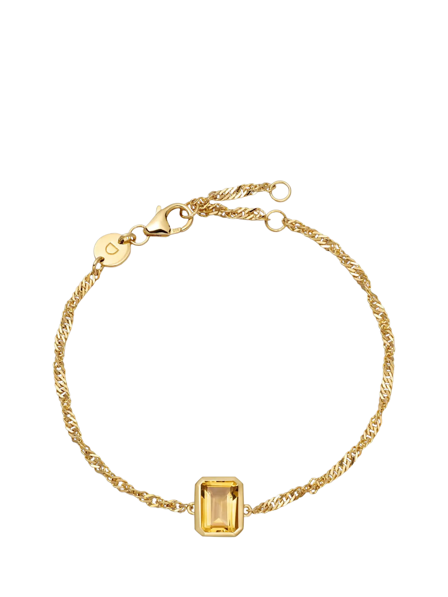 Daisy London Citrine birthstone bracelet gold plated, imported from the UK