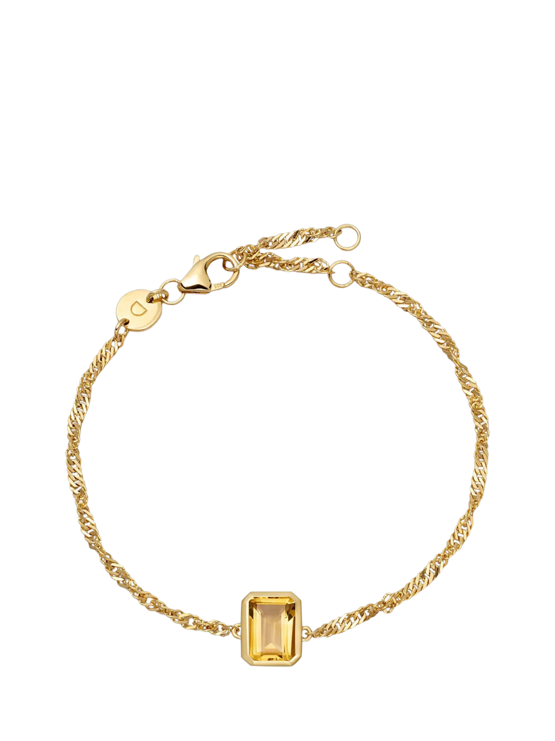 Daisy London Citrine birthstone bracelet gold plated, imported from the UK