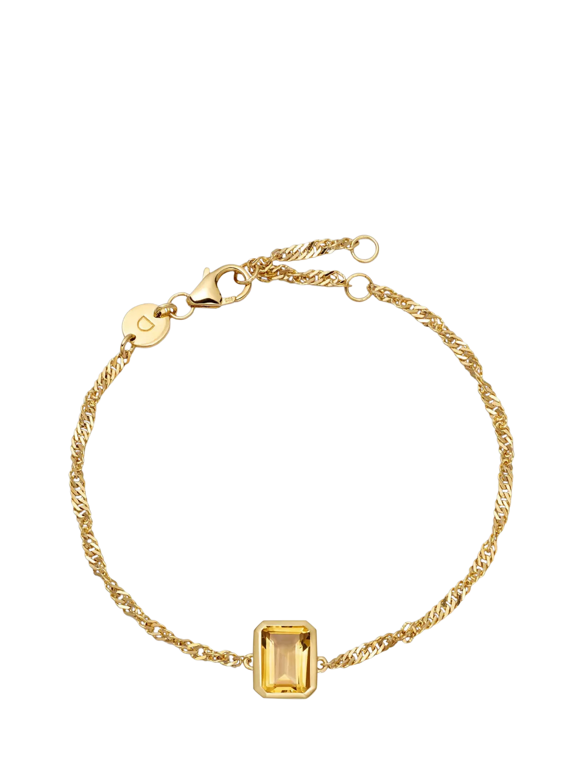 Daisy London Citrine birthstone bracelet gold plated, imported from the UK