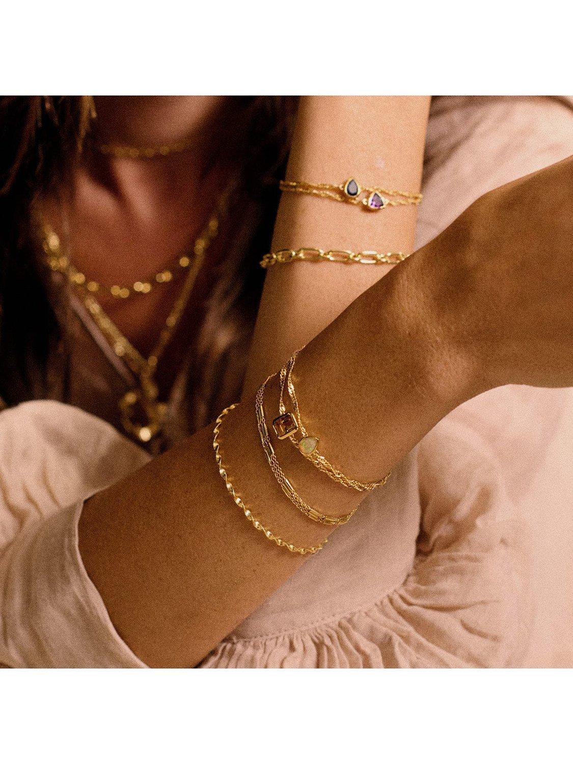Daisy London Citrine birthstone bracelet gold plated, imported from the UK