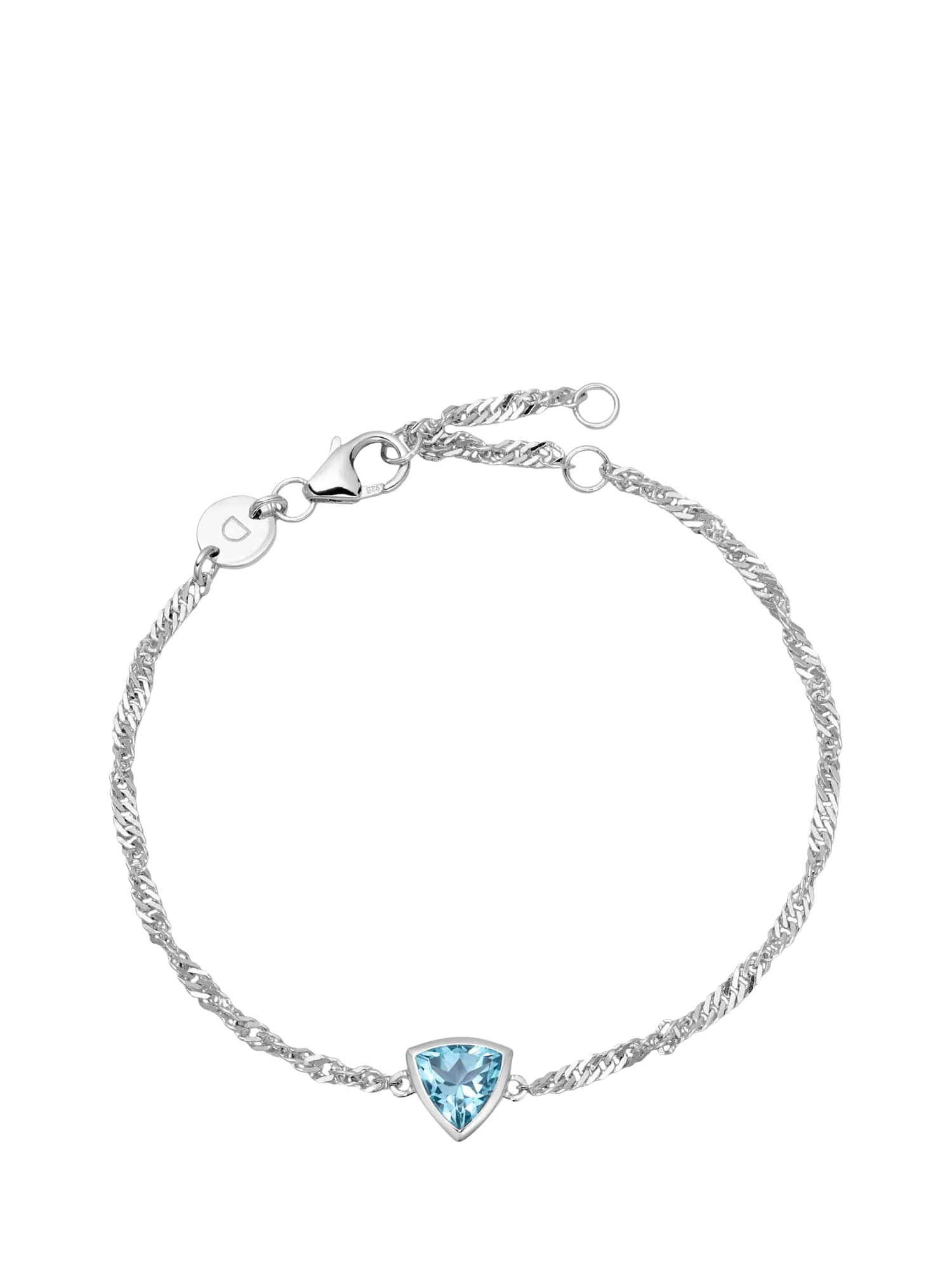 Daisy London Birthstone Bracelet December Blue Topaz