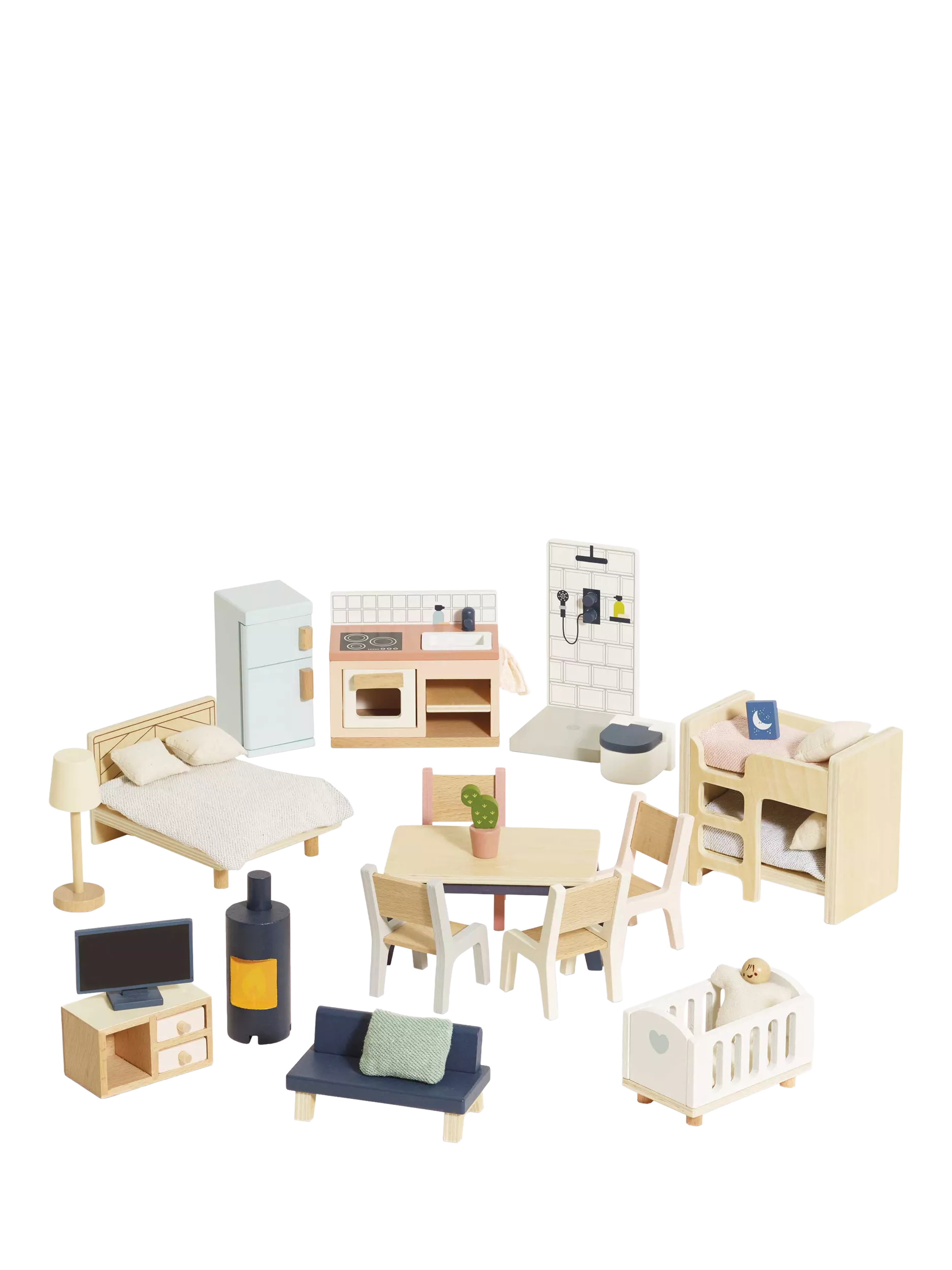 Le Toy Van dollhouse furniture set 35-piece, imported from the UK