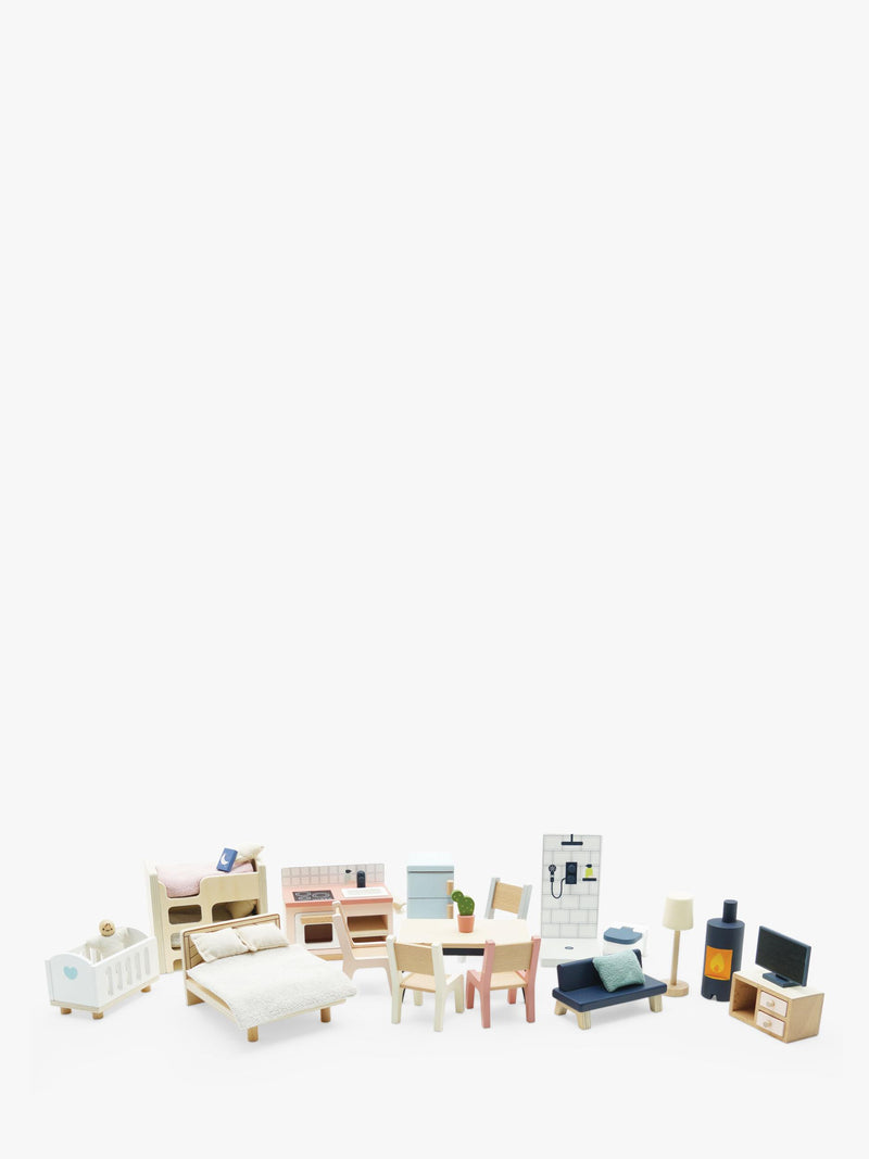 Le Toy Van dollhouse furniture set 35-piece, imported from the UK