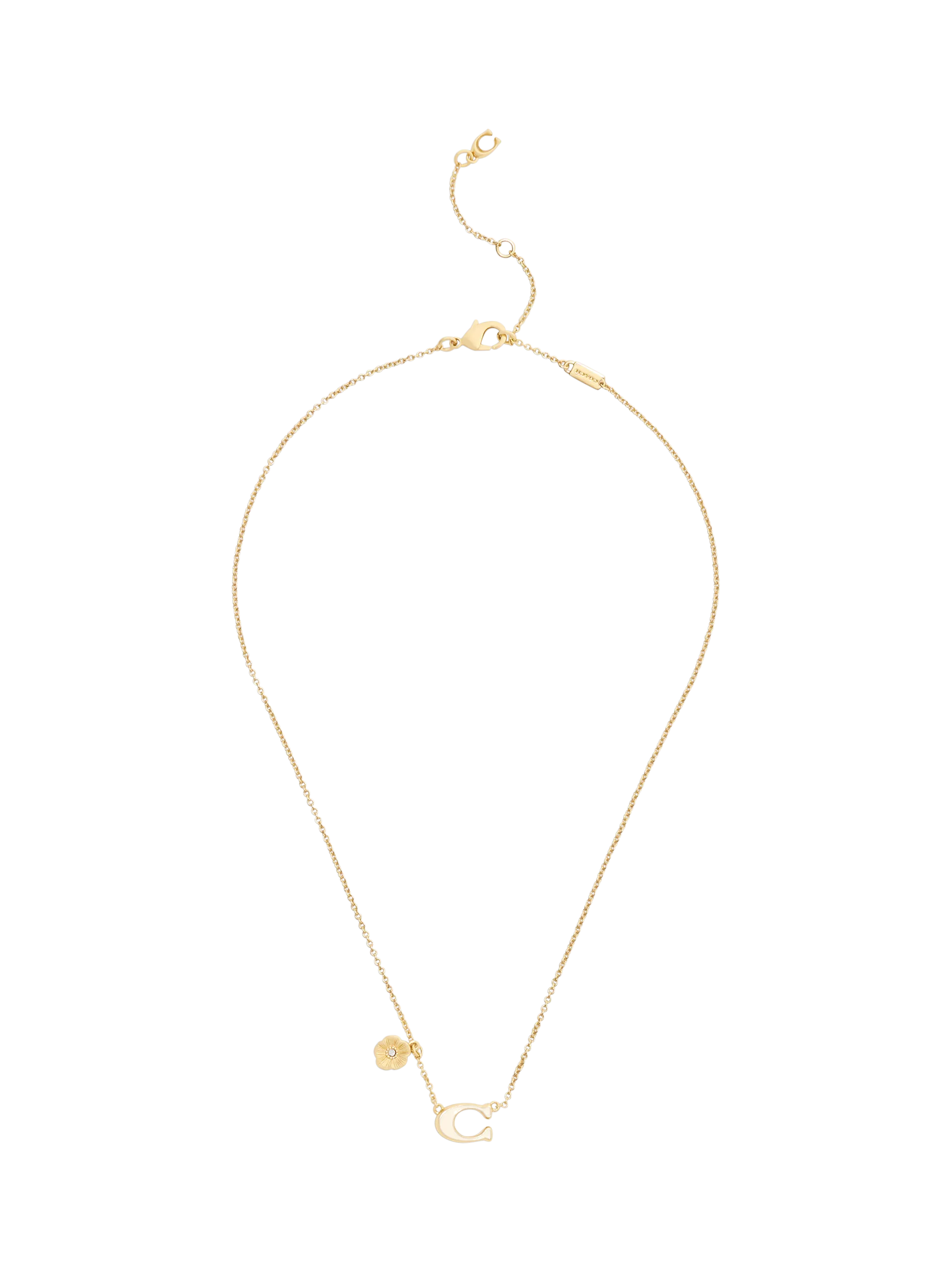 Coach sculpted C chain necklace in chalk and gold tone (British brand)