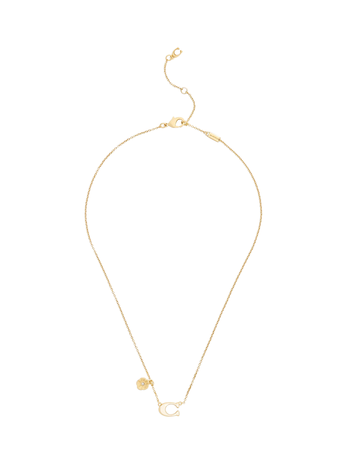 Coach sculpted C chain necklace in chalk and gold tone (British brand)