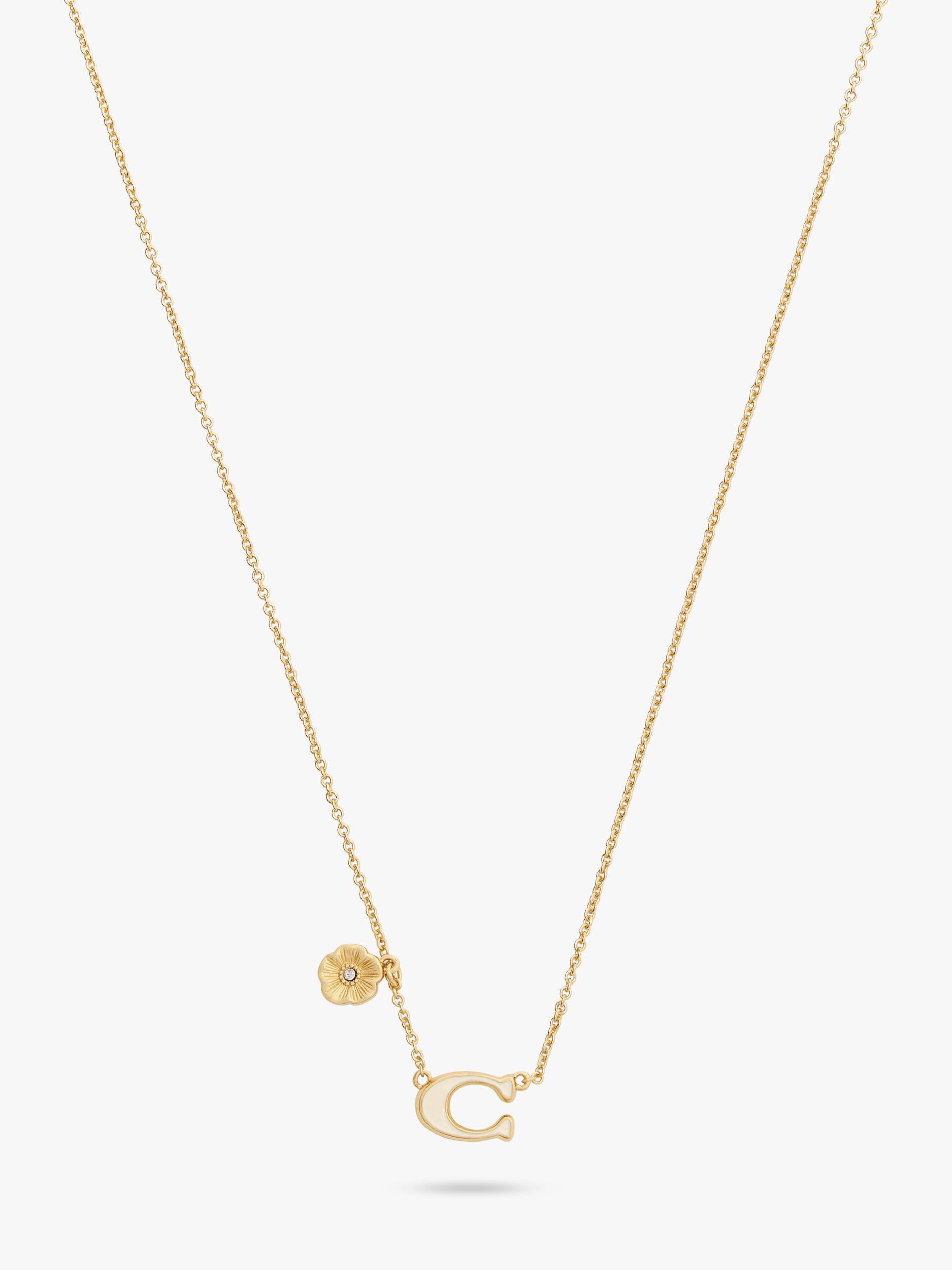 Coach sculpted C chain necklace in chalk and gold tone (British brand)