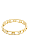 Coach bangle bracelet in chalk with gold toned metal and enamel, UK version