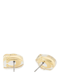 Coach gold stud earrings sculpted C lucite, UK version