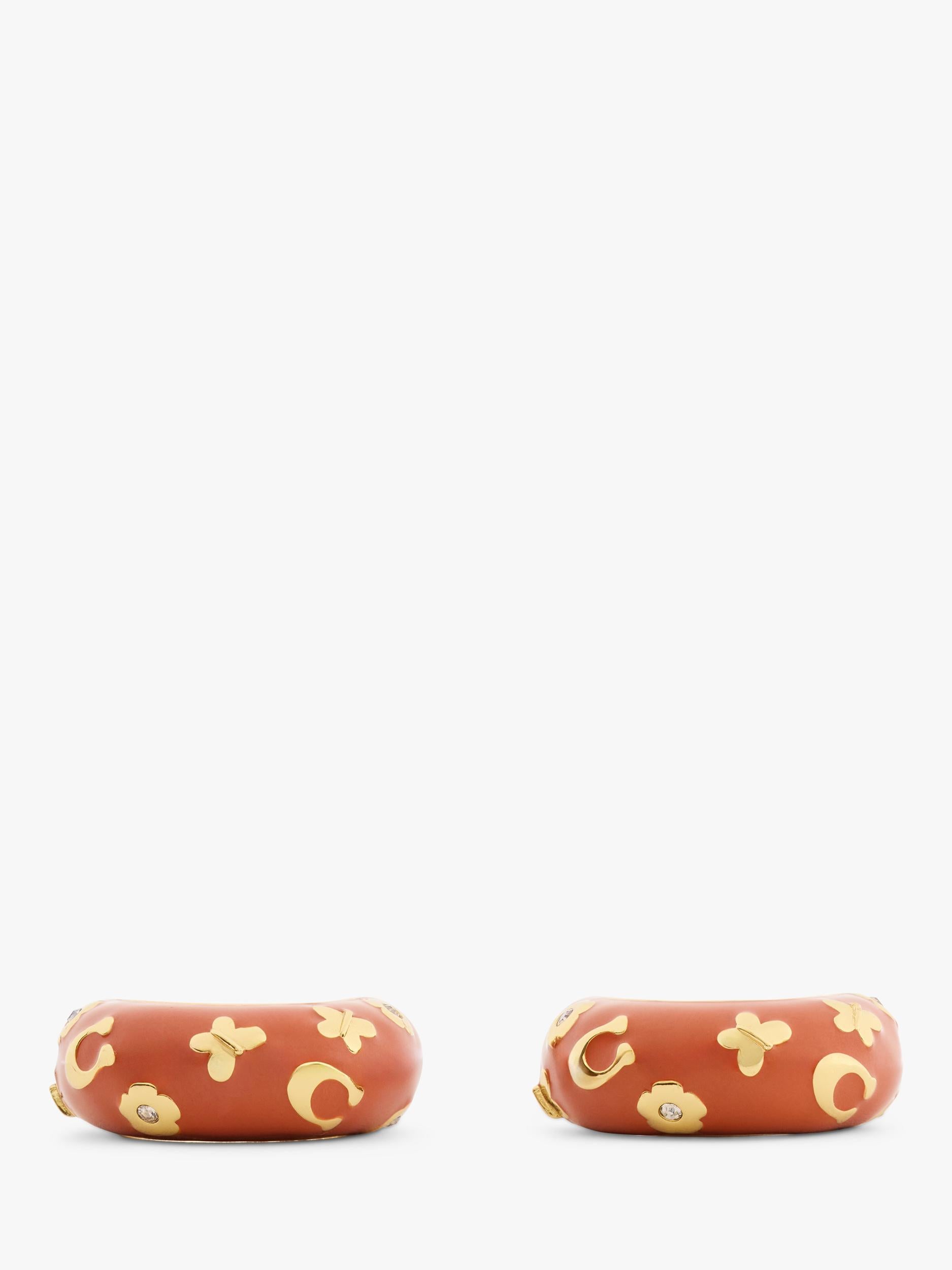 Coach Signature C Open Hoop Earrings brown 20mm, UK version