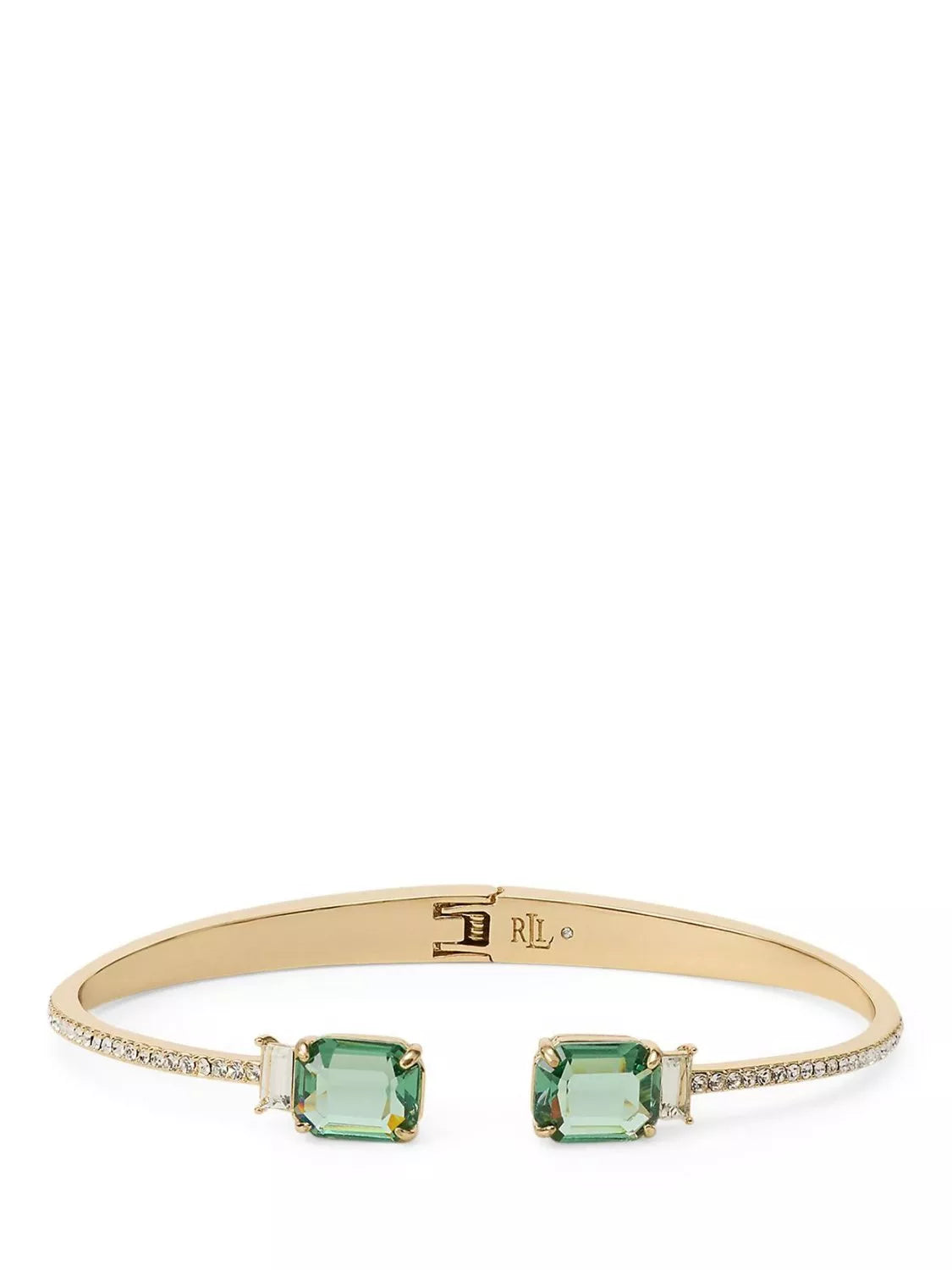 Ralph Lauren erinite stone cuff bracelet gold green, UK version