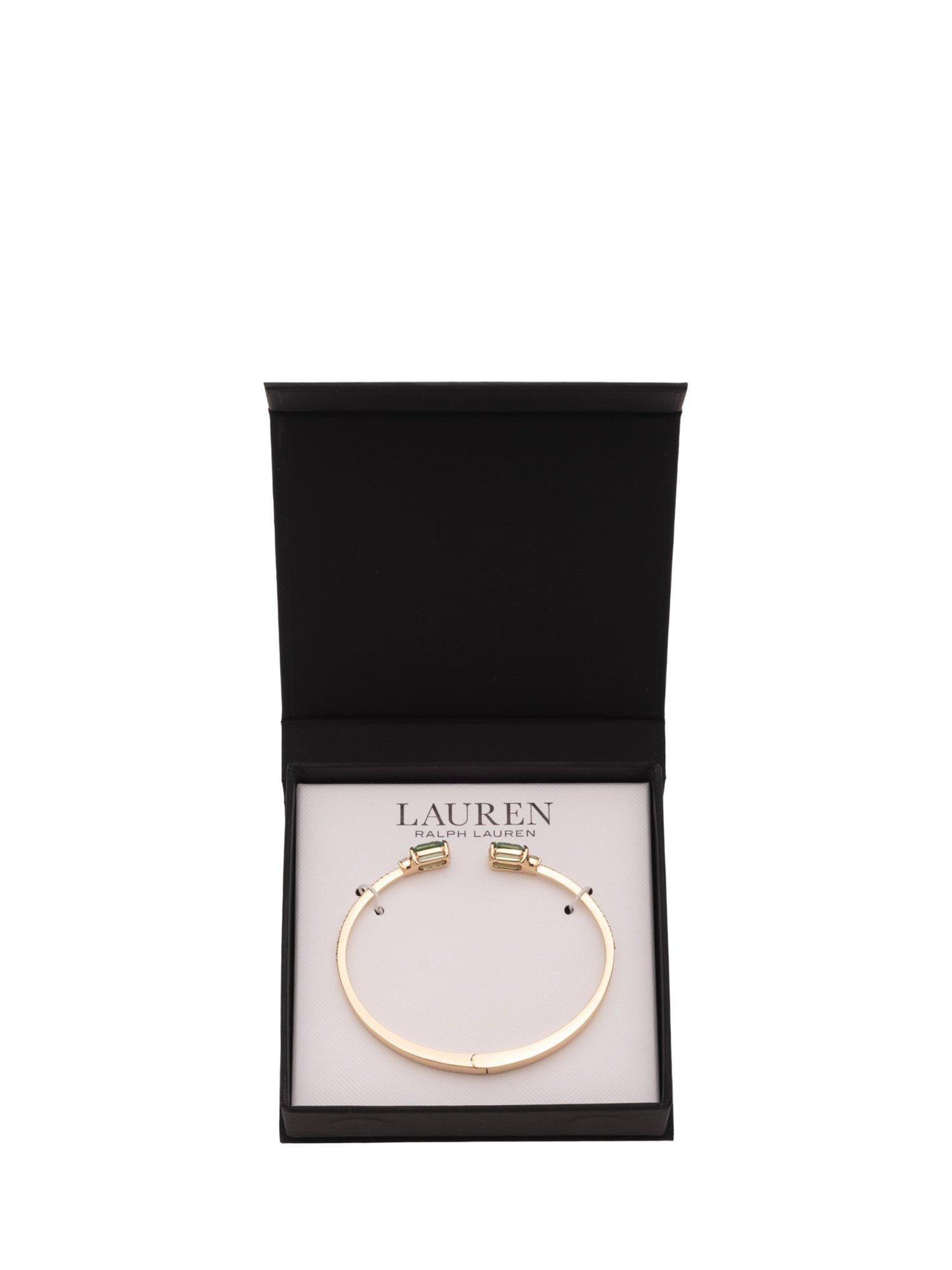 Ralph Lauren erinite stone cuff bracelet gold green, UK version