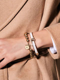 Lauren Ralph Lauren monogram bangle gold/white, UK version