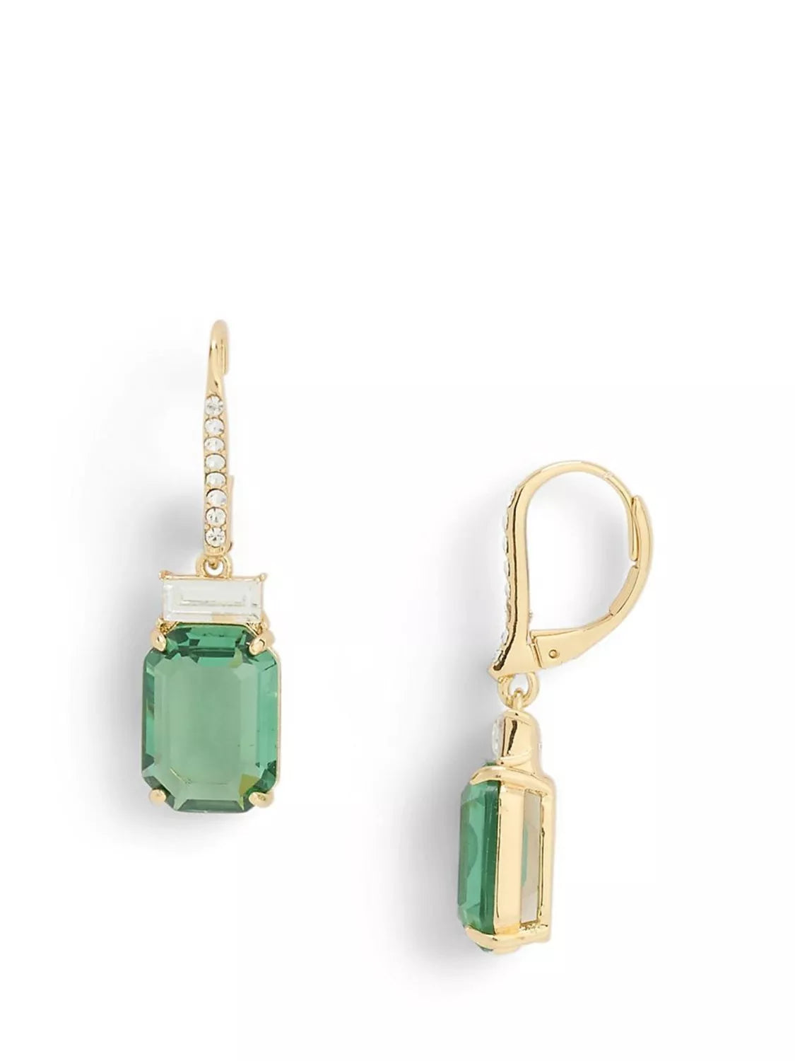 Ralph Lauren drop earrings gold tone green erinite, imported from the UK