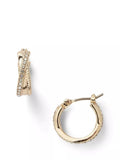 Lauren Ralph Lauren gold and clear pavé hoop earrings - British product