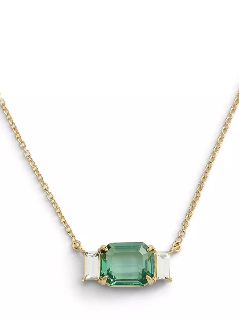 Lauren Ralph Lauren green glass pendant necklace with gold tone (British brand)