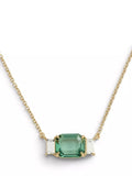 Lauren Ralph Lauren green glass pendant necklace with gold tone (British brand)