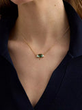 Lauren Ralph Lauren green glass pendant necklace with gold tone (British brand)