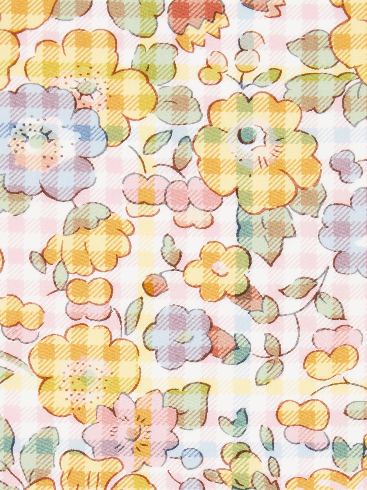 Liberty Tana Lawn Betsy Check fabric yellow, imported from the UK