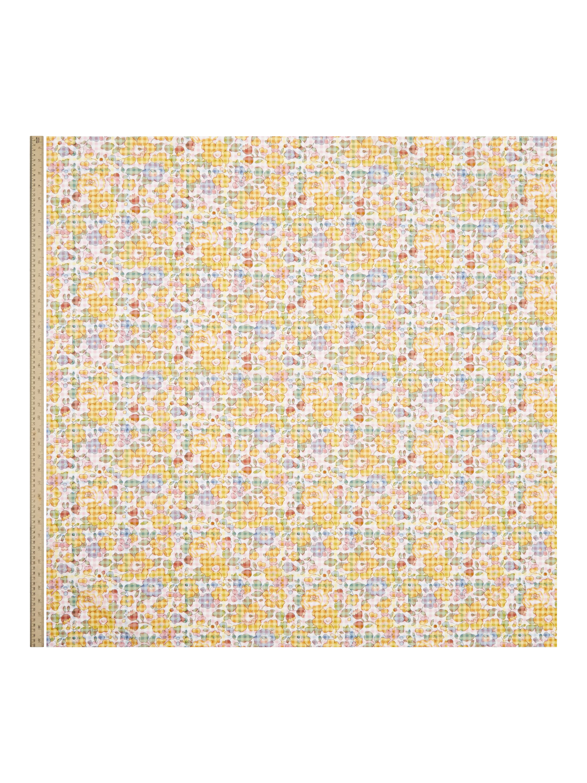 Liberty Tana Lawn Betsy Check fabric yellow, imported from the UK