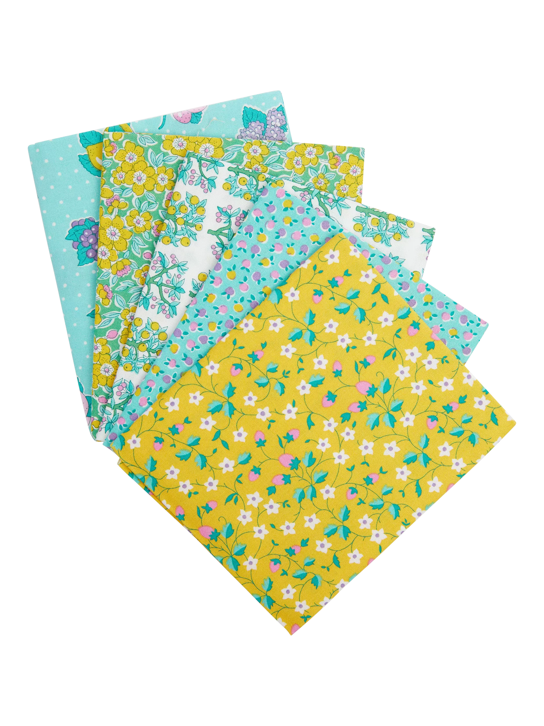 Liberty Fabrics cotton fat quarter pack of 5 green, imported from the UK