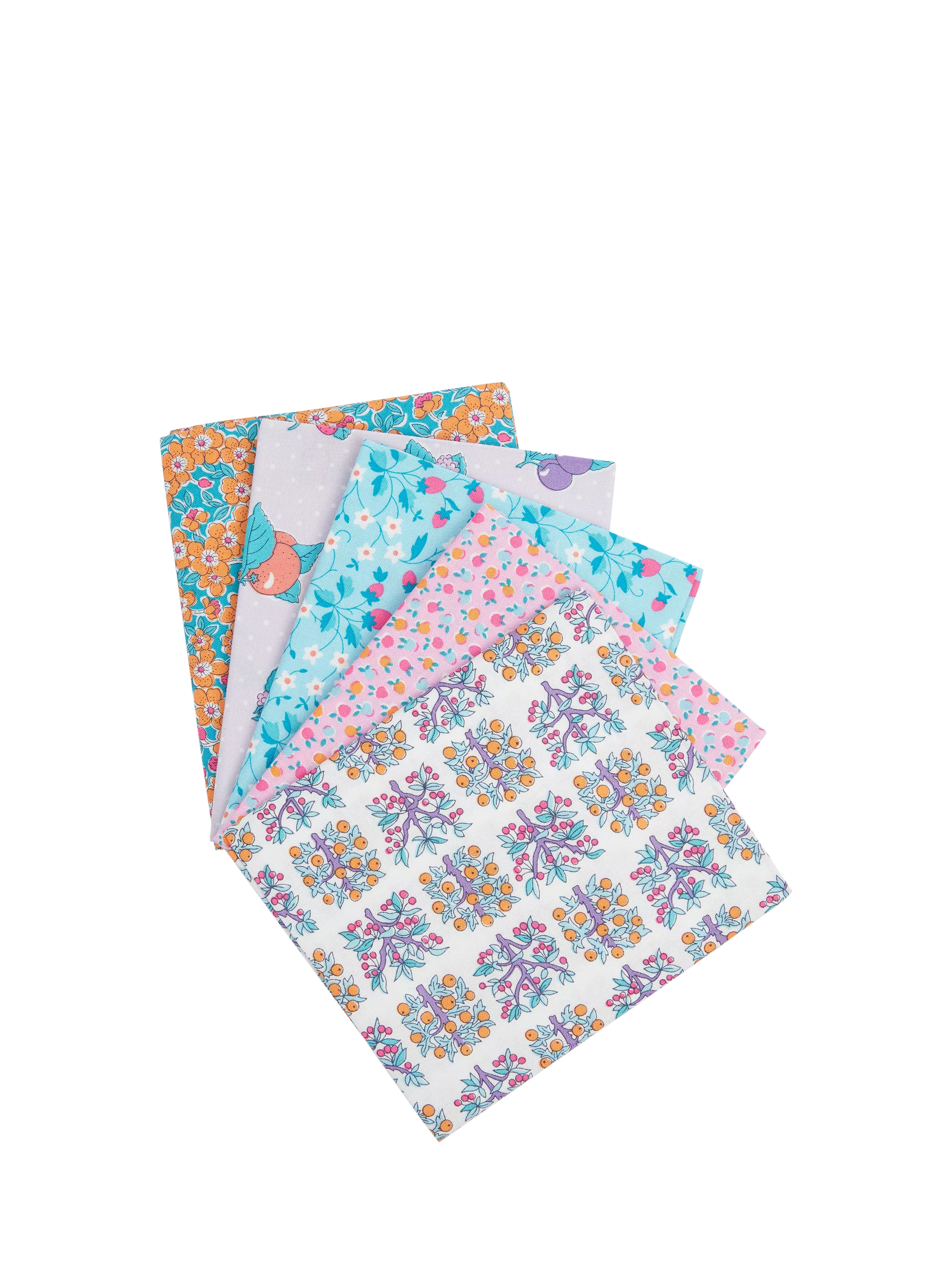 Liberty Fabrics cotton fat quarter quilting fabric Lilac pack of 5 (British brand)