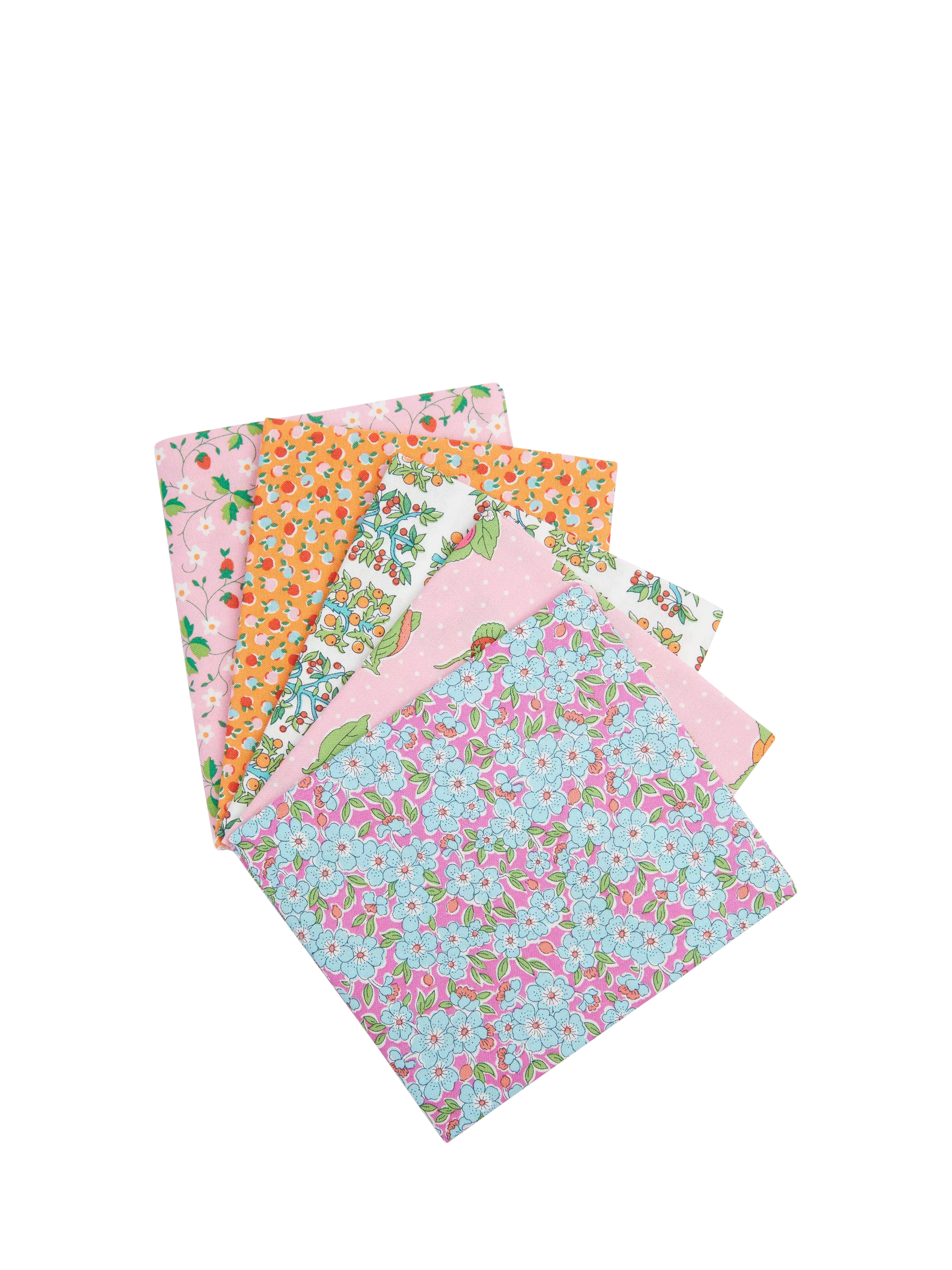 Liberty Fabrics cotton fat quarter quilt fabric peach pack 5 (British brand)