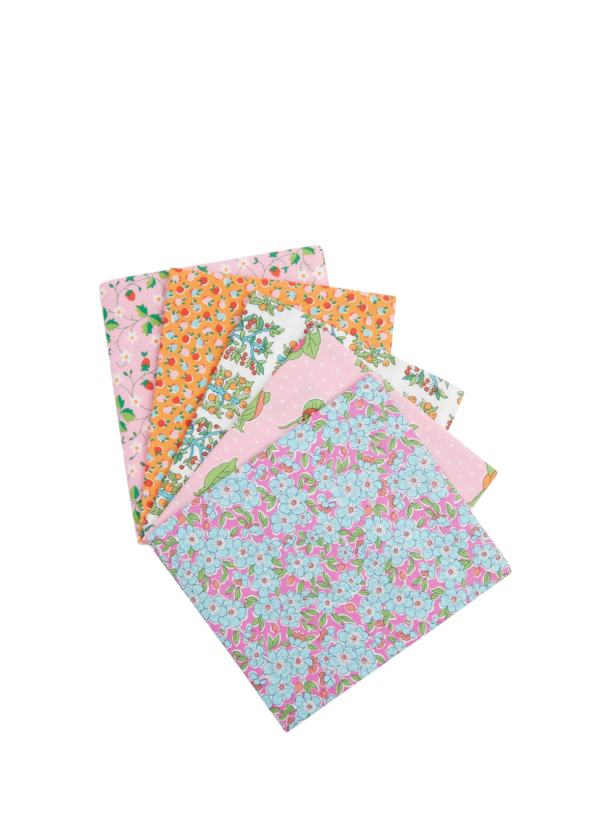 Liberty Fabrics cotton fat quarter quilt fabric peach pack 5 (British brand)