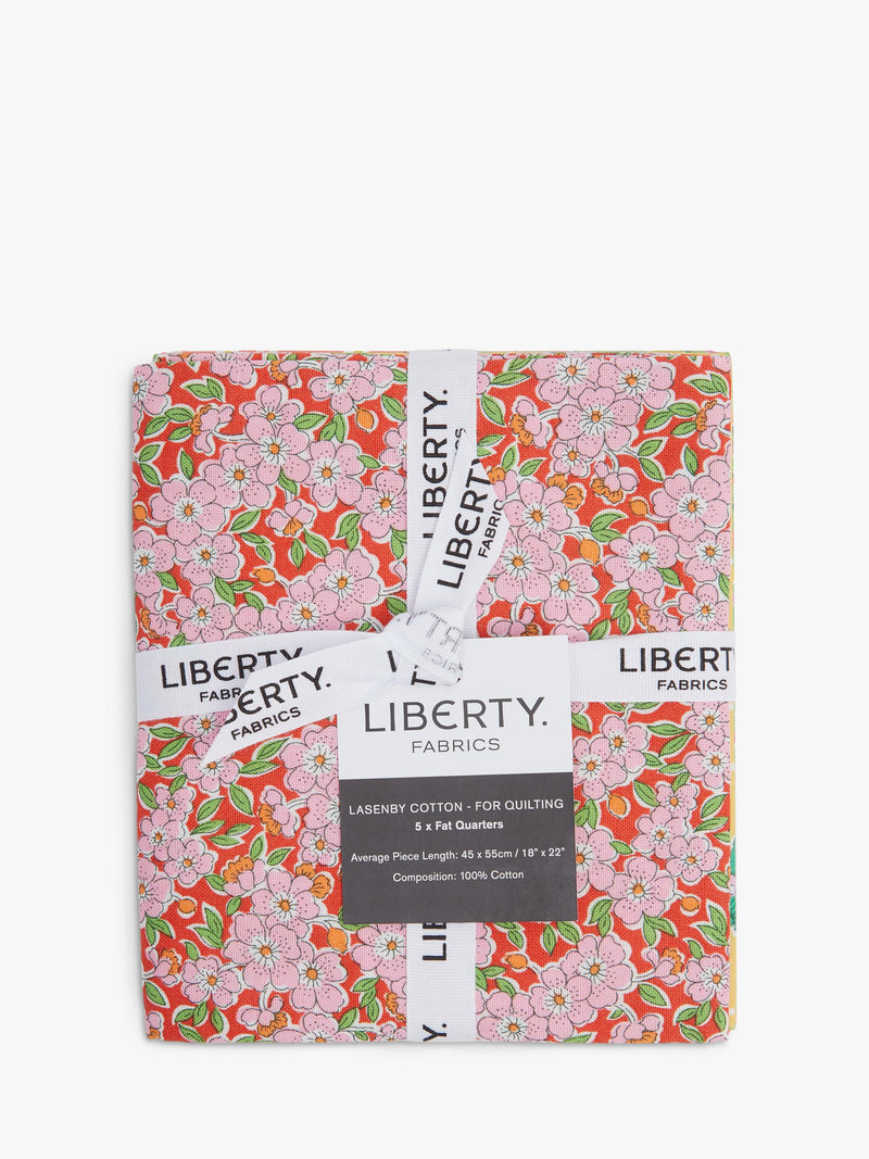 Liberty Fabrics fat quarter pack of 5 yellow Lasenby cotton (British brand)