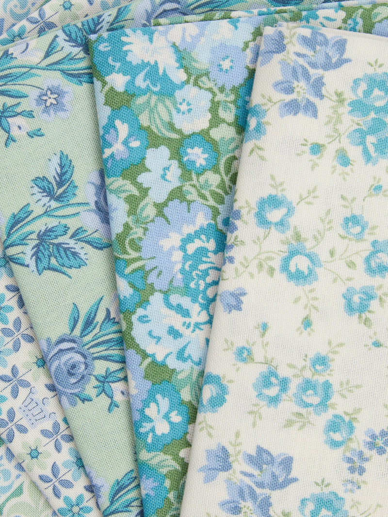 Liberty Fabrics Palace Gardens fat quarter blue green - British product