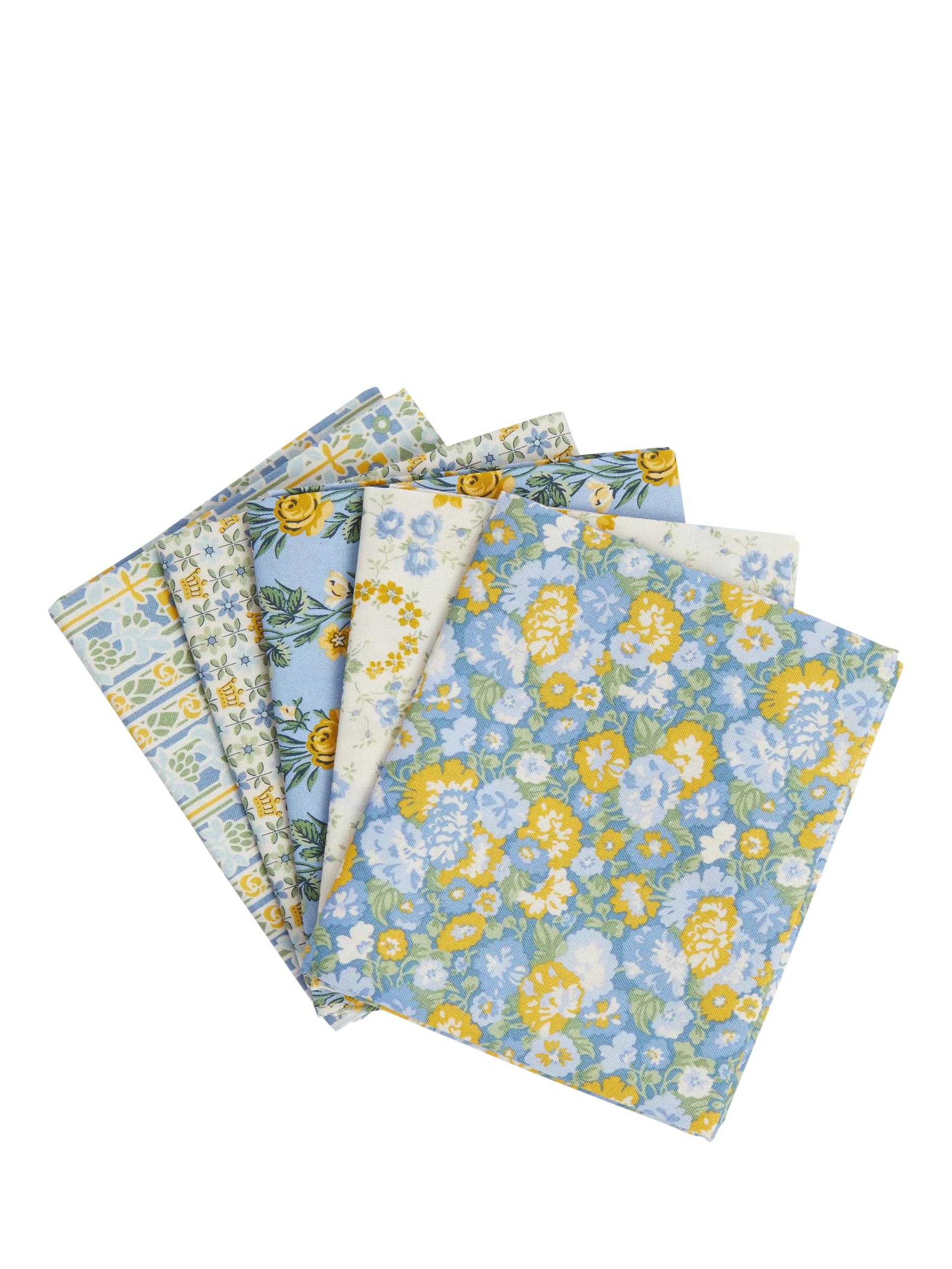 Liberty Palace Gardens fat quarter pack blue yellow, imported from UK